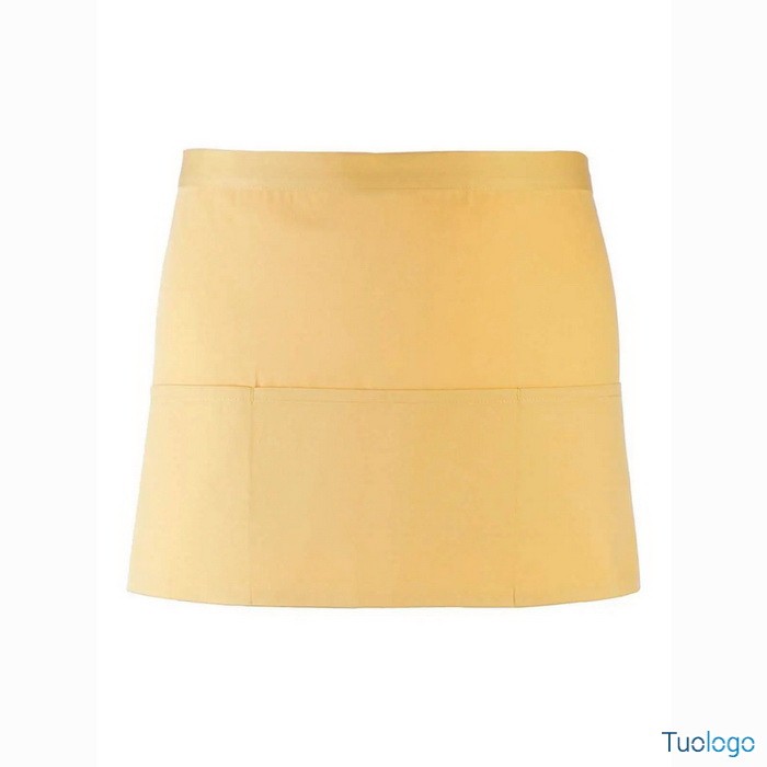 Grembiule arancione corto in stile bar con tre tasche frontali