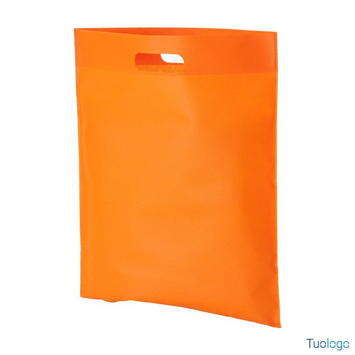 Shopper in tnt verde con manico a fagiolo