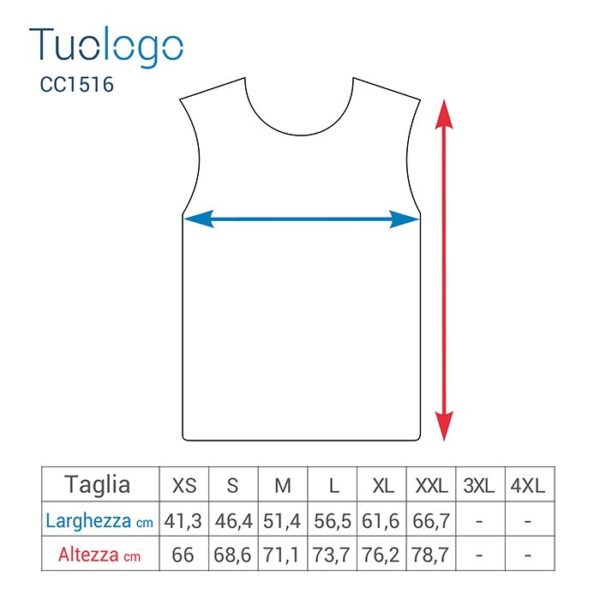 Tabella misure altezza e larghezza