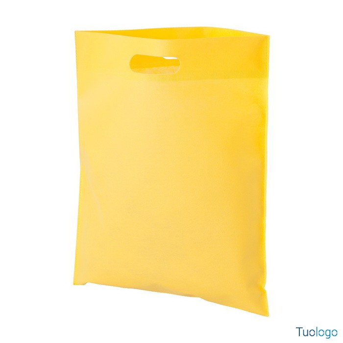 Shopper in tnt blu con manico a fagiolo