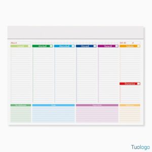 Planning settimanale da tavolo multicolor