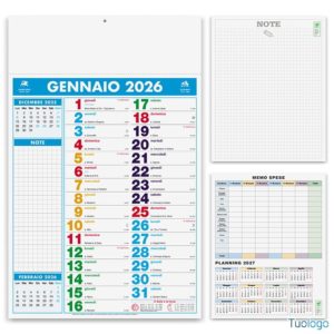 Calendario Olandese Note Multicolor