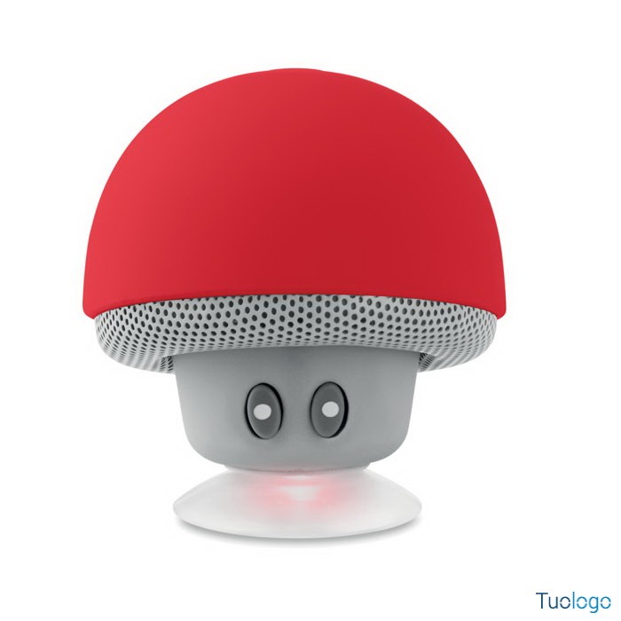 Speaker a forma di fungo rosso in abs con ventosa