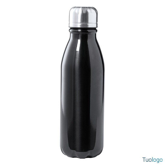 Bottiglia in alluminio nero con tappo