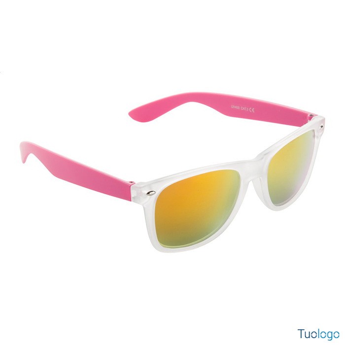 Occhiali da sole in plastica gialla con protezione e finitura opaca