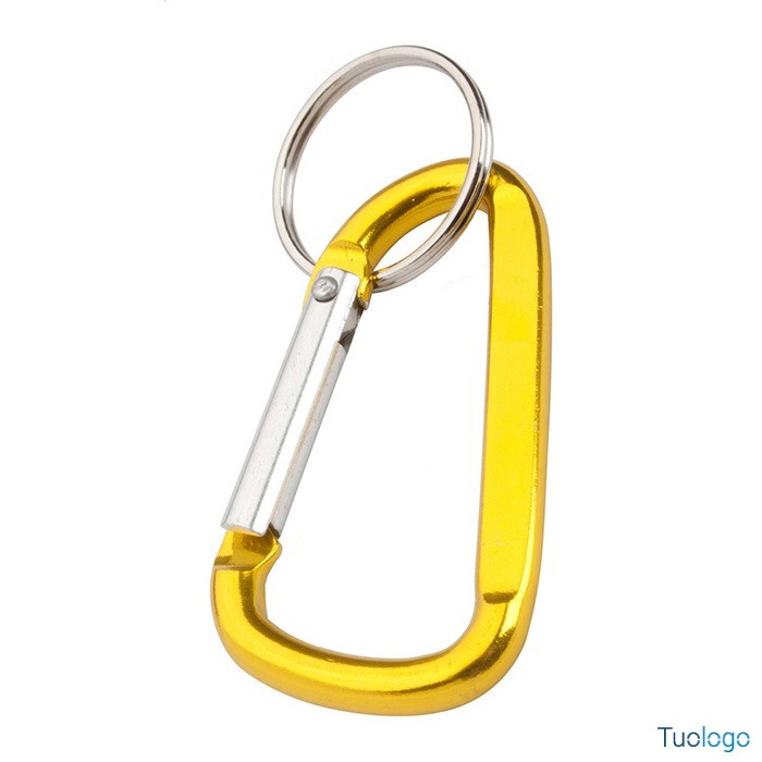 Moschettone rosso in alluminio con anello in metallo