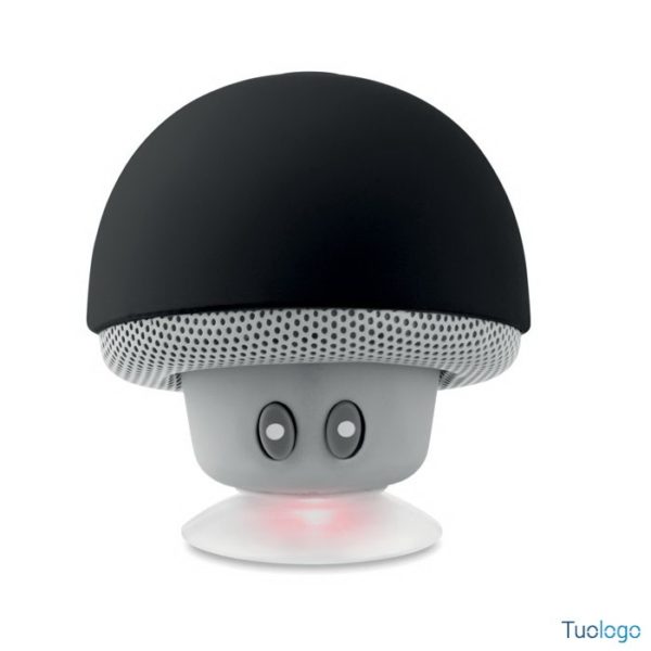 Speaker a forma di fungo azzurro in abs con ventosa con logo