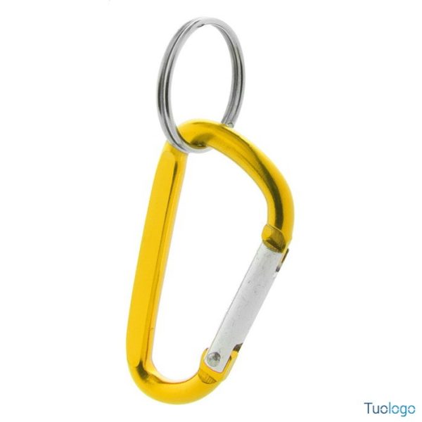 Moschettone giallo in alluminio con anello in metallo