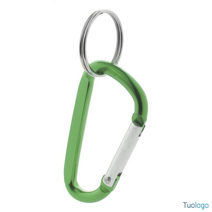 Moschettone blu in alluminio con anello in metallo