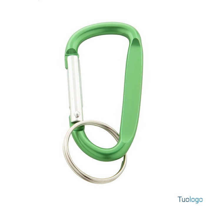 Moschettone nero in alluminio con anello in metallo