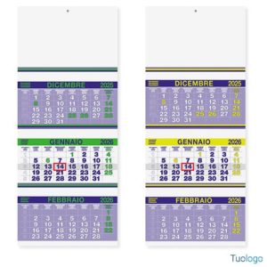Calendario Trittico Fluo