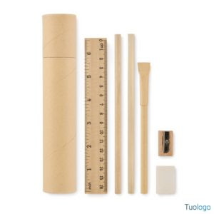 Scatola in carta con kit di cancelleria Carmen