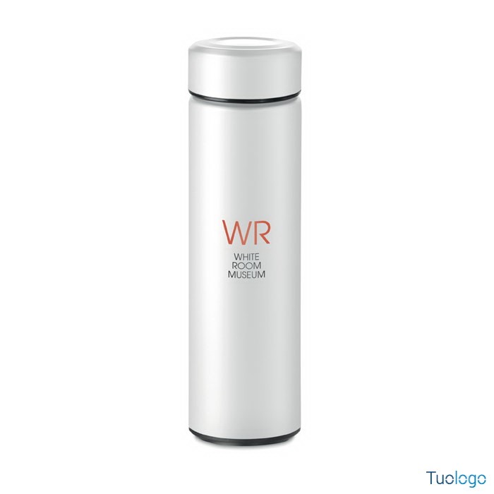 Bottiglia termica rossa con doppio strato in acciaio inox e infusore per il the