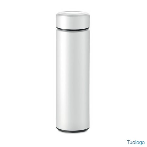 Bottiglia termica nera con doppio strato in acciaio inox e infusore per il the