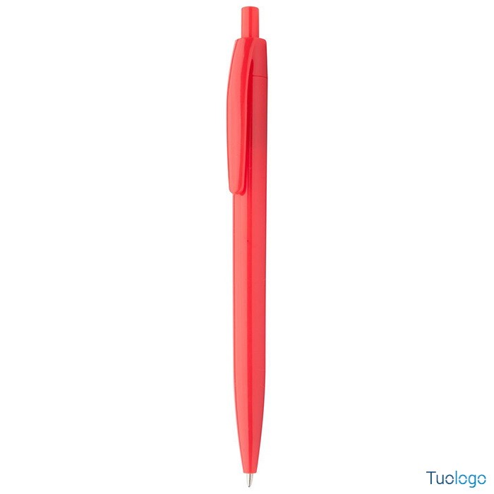 Penna a sfera in plastica blu con clip piatta