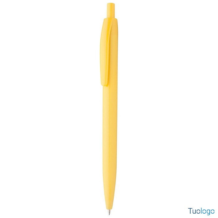 Penna a sfera in plastica arancione con clip piatta