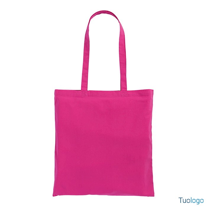 Shopper in cotone blu con manici lunghi