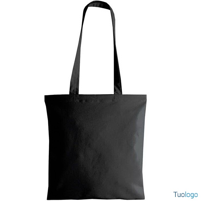 Shopper in cotone verde con manici lunghi