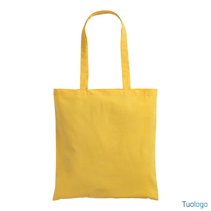 Shopper in cotone arancione con manici lunghi