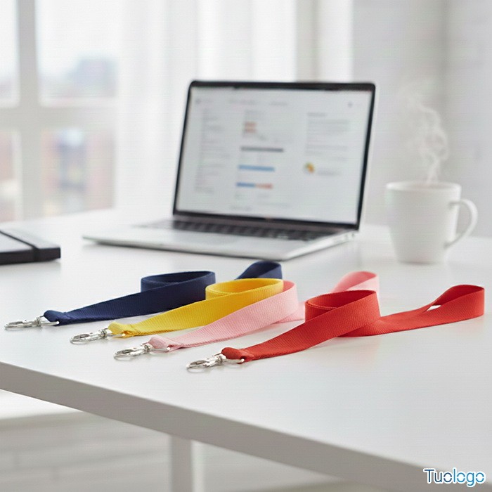 Laccetto portabadge in poliestere nero