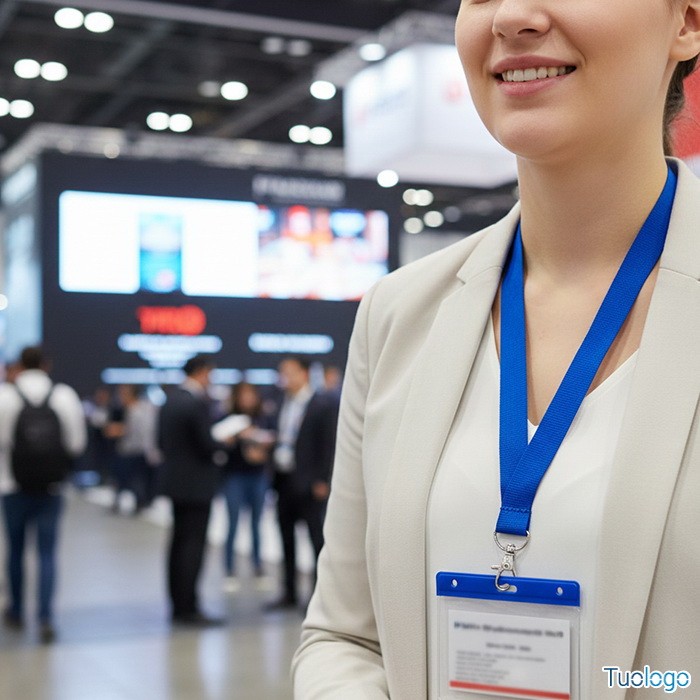 Laccetto portabadge in poliestere verde