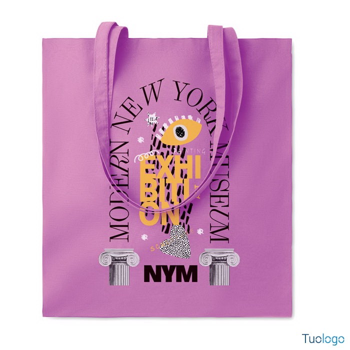 Shopper rossa in cotone con manici lunghi