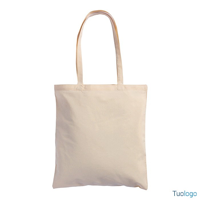 Shopper in cotone rosa con manici lunghi