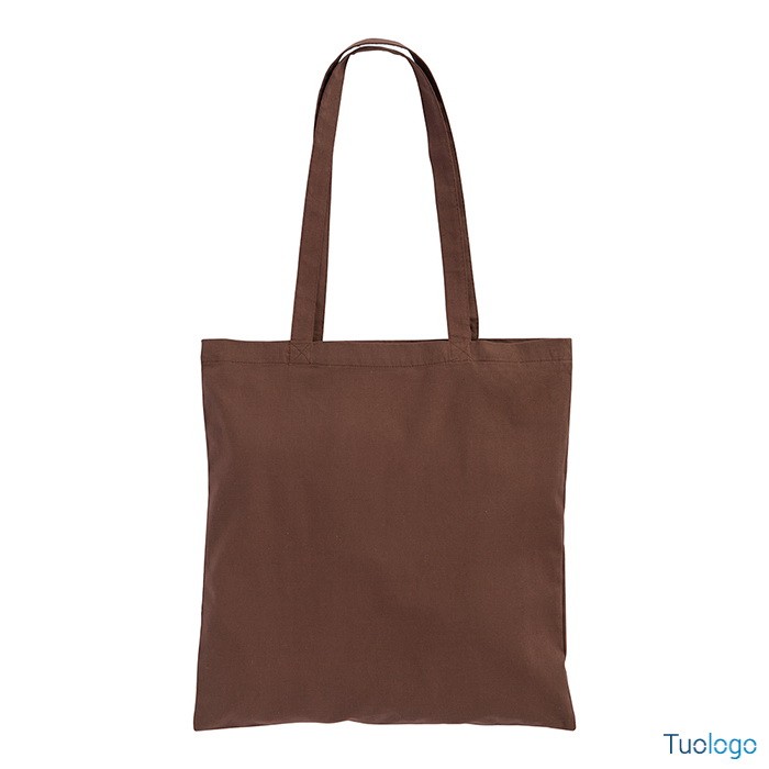 Shopper in cotone bianco con manici lunghi