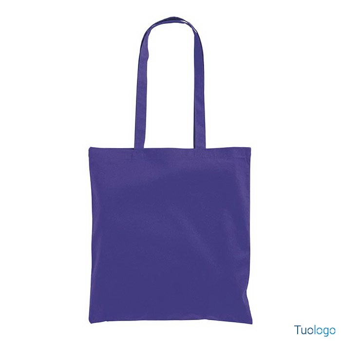 Shopper in cotone marrone con manici lunghi