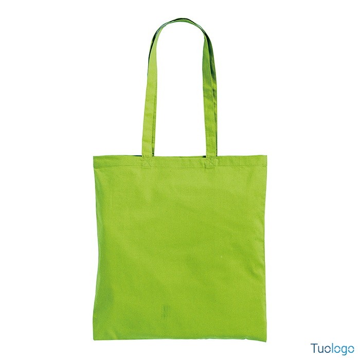 Shopper in cotone nero con manici lunghi