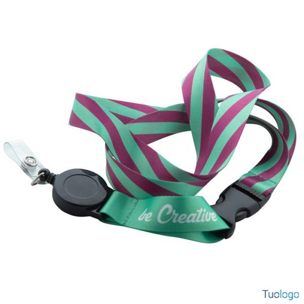 Laccetto portabadge in poliestere con stampa