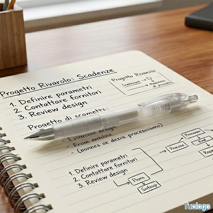 Penna a sfera verde con impugnatura in gomma e logo bianco