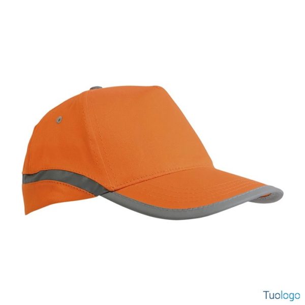Cappellino in cotone arancione con chiusura in velcro