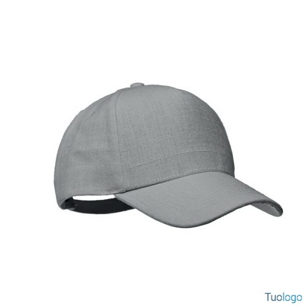 Cappellino verde in canapa con cinturino regolabile